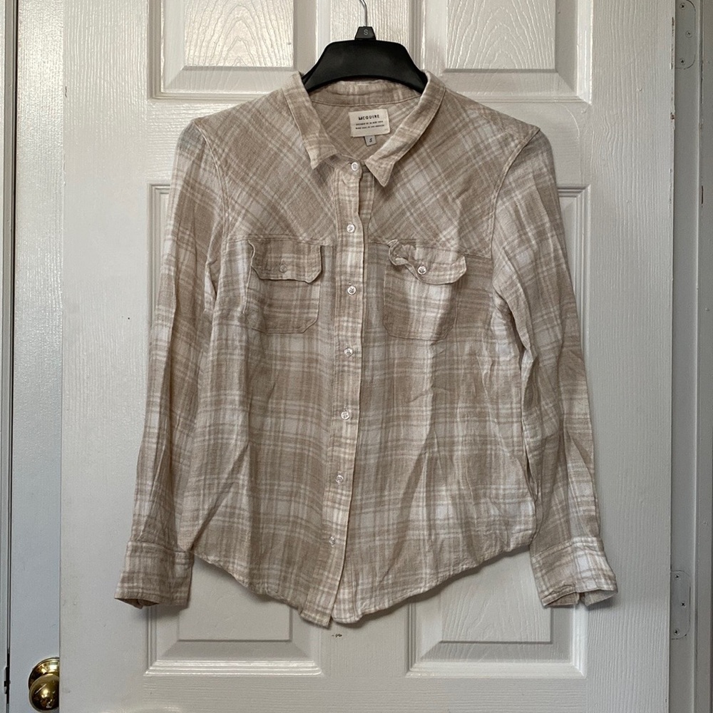 McGuire Denim Hideaway Wool Button Down Flannel Shirt